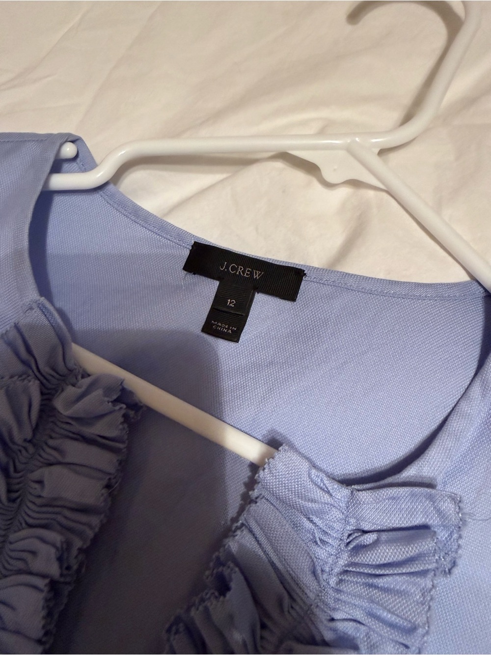 J. Crew Light Lavender Ruffle Front Sleeveless Top